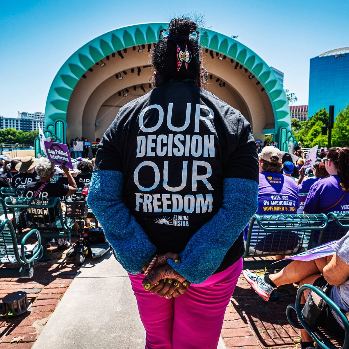 mandatory credit photo by dave deckershutterstock 14434441ithousands of pro choice activists and allies rally in orlando, florida to protest and speak against the ruling by the florida supreme court which imposed a 6 week ban on abortion accessthousands of pro choice activists and allies rally in orlando, florida, lake eola, orlando, florida, usa 13 apr 2024